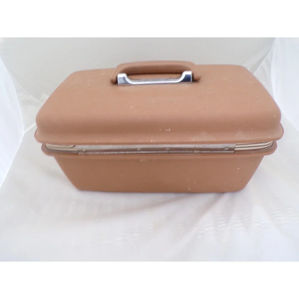 Vintage Samsonite Train Case Cosmetic Suitcase‎ Travel Brown Concorde